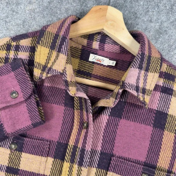 Faherty Legend Shirt Womens Small Purple Plaid Stretch Flannel Long Sleeve - Picture 1 of 14